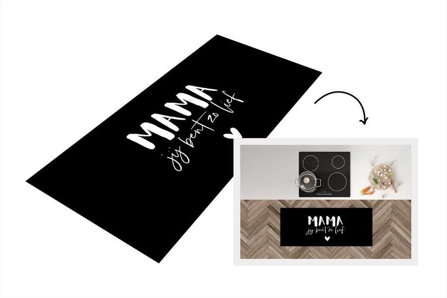 KitchenYeah Keukenloper Loper keuken Mama jij bent zo lief Spreuken Quotes Mama 120x50 cm Keukenloper vinyl