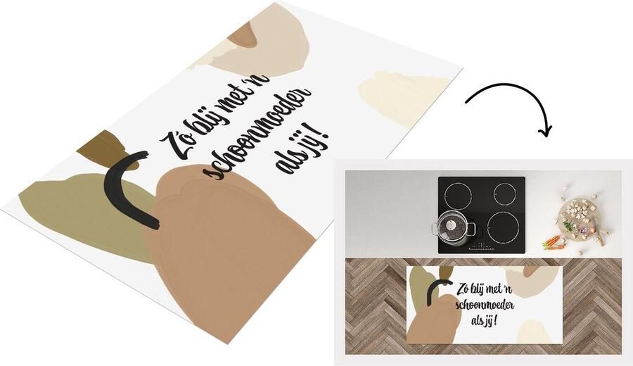 KitchenYeah Keukenloper Loper keuken Mama Moederdag Schoonmoeder cadeau Moederdag cadeautje 120x60 cm Keukenloper vinyl