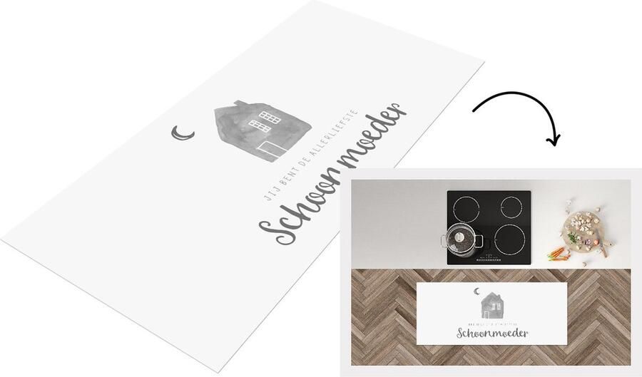 KitchenYeah Keukenloper Loper keuken Mama Schoonmoeder Moederdag cadeautje Spreuken zwart wit 120x50 cm Keukenloper vinyl