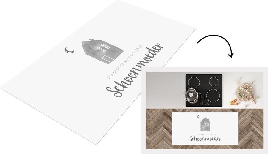 KitchenYeah Keukenloper Loper keuken Mama Schoonmoeder Moederdag cadeautje Spreuken zwart wit 120x60 cm Keukenloper vinyl