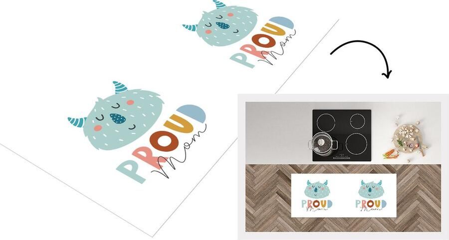 KitchenYeah Keukenloper Loper keuken Mama Spreuken Quotes Proud mom 120x50 cm Keukenloper vinyl