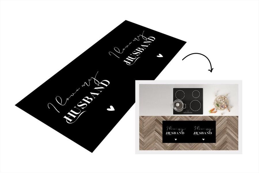 KitchenYeah Keukenloper Loper keuken Man Liefde Quotes Trouwen 120x50 cm Keukenloper vinyl