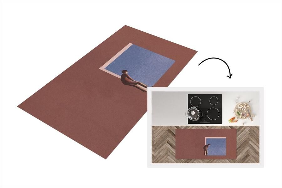 KitchenYeah Keukenloper Loper keuken Man Vintage Design 120x60 cm Keukenloper vinyl