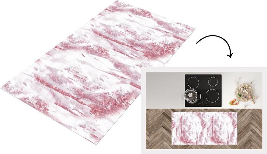 KitchenYeah Keukenloper Loper keuken Marmer Glitter Patronen Luxe 120x60 cm Keukenloper vinyl