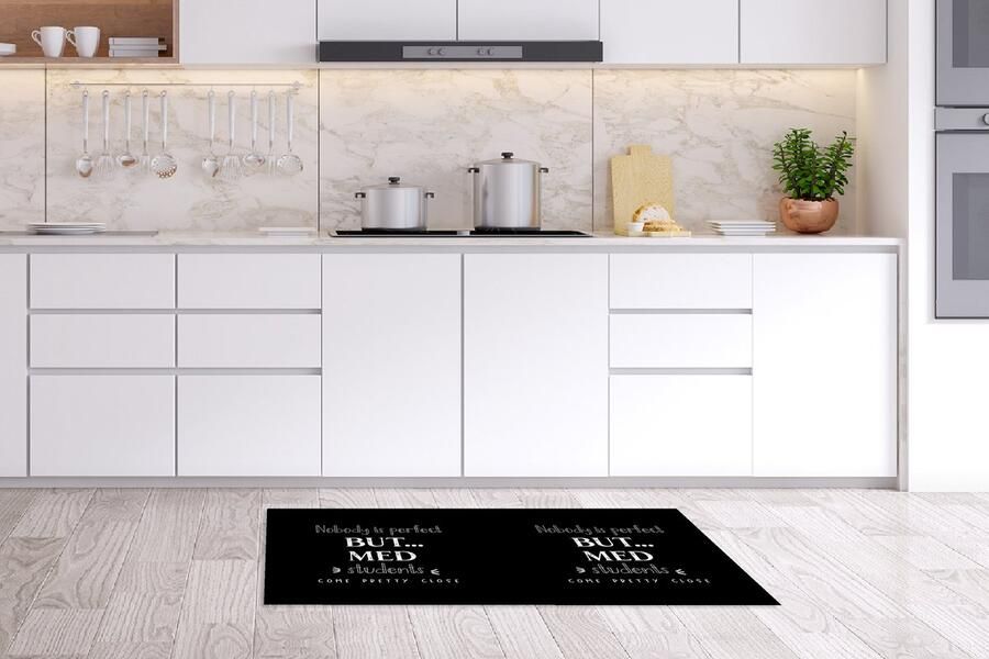 KitchenYeah Keukenloper Loper keuken Medicijnen Studie Studenten Quotes 120x60 cm Keukenloper vinyl