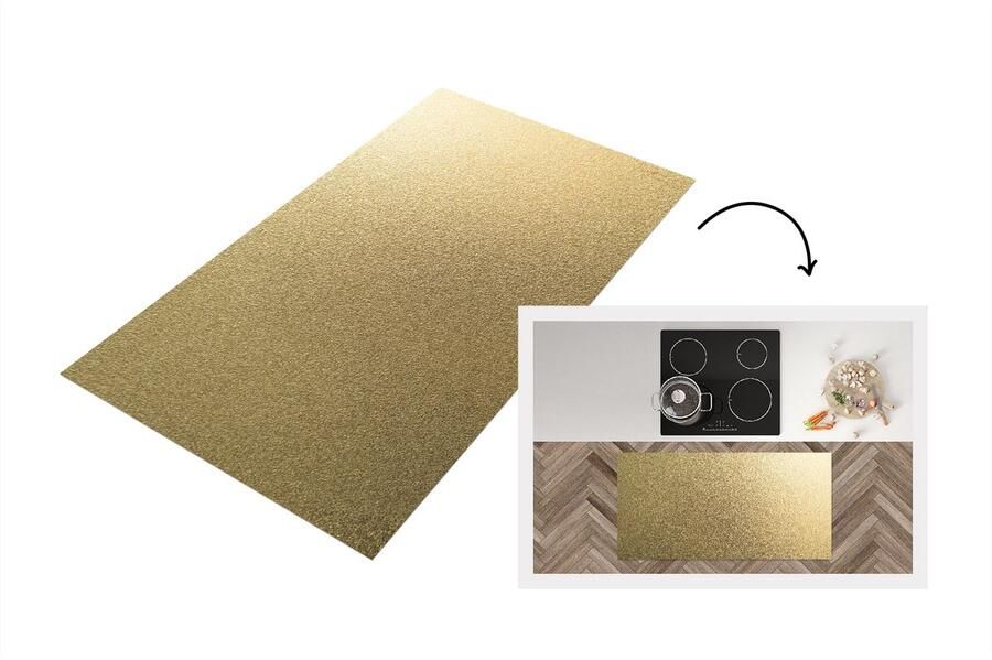 KitchenYeah Keukenloper Loper keuken Metaal Goud print 120x60 cm Keukenloper vinyl