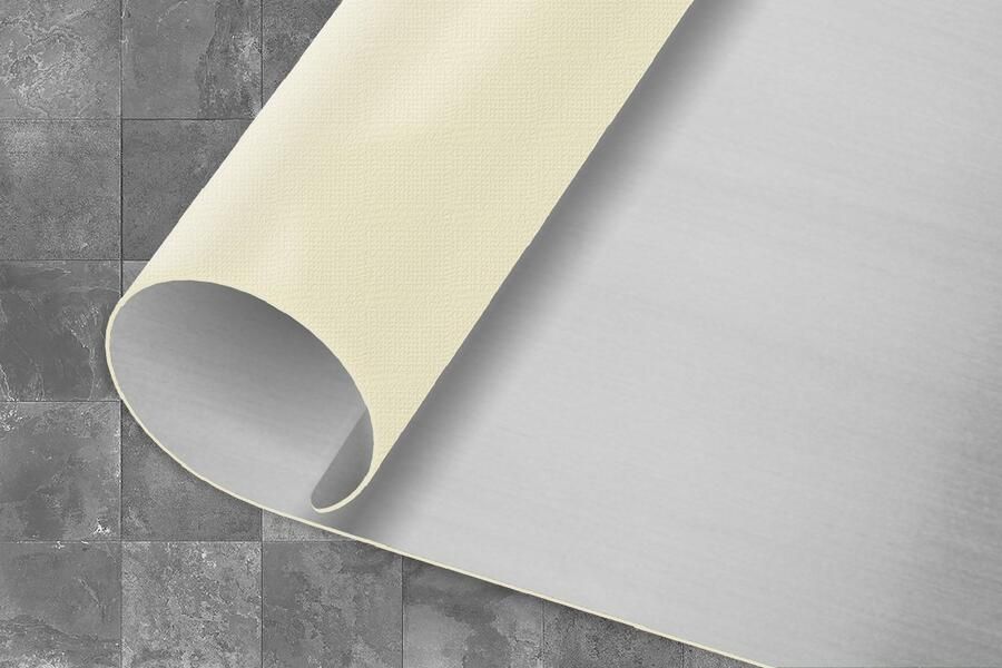 KitchenYeah Keukenloper Loper keuken Metaal print Zilver Lijn 120x60 cm Keukenloper vinyl