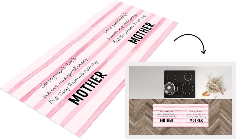 KitchenYeah Keukenloper Loper keuken Moeder Quotes Voor haar Familie 120x50 cm Keukenloper vinyl