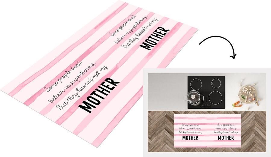 KitchenYeah Keukenloper Loper keuken Moeder Quotes Voor haar Familie 120x60 cm Keukenloper vinyl