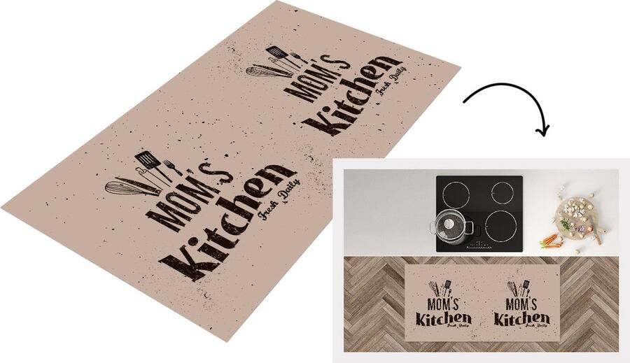 KitchenYeah Keukenloper Loper keuken Moeder Vintage 120x60 cm Keukenloper vinyl Cadeau voor vrouw