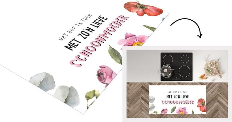 KitchenYeah Keukenloper Loper keuken Moederdag cadeautje Quotes Schoonmoeder Moederdag 120x60 cm Keukenloper vinyl