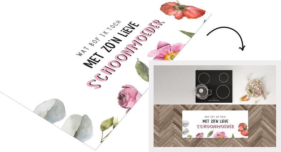 KitchenYeah Keukenloper Loper keuken Moederdag cadeautje Quotes Schoonmoeder Moederdag 120x50 cm Keukenloper vinyl