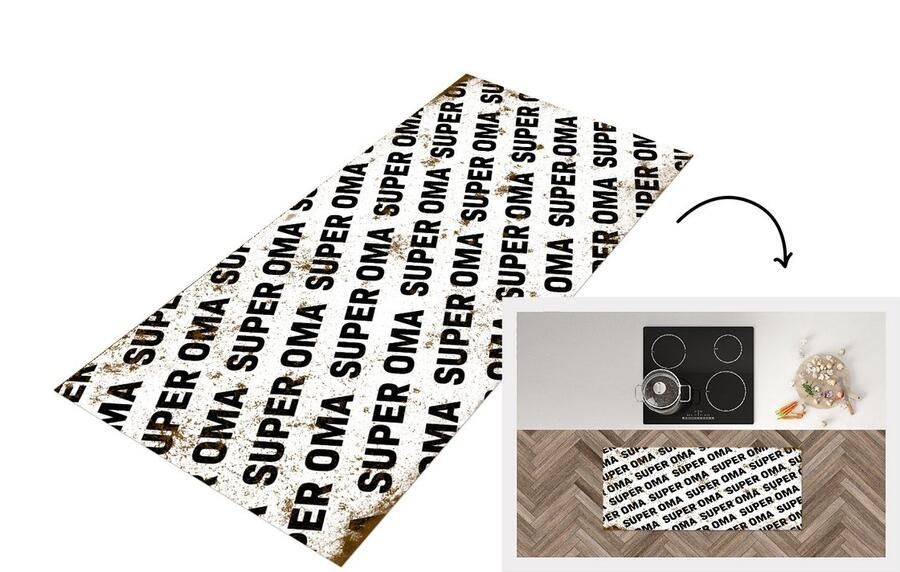 KitchenYeah Keukenloper Loper keuken Moederdag Oma Super Oma Vintage Quotes 120x50 cm Keukenloper vinyl