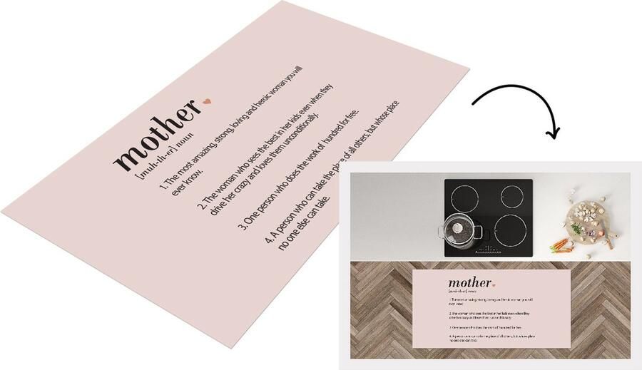 KitchenYeah Keukenloper Loper keuken Mother Spreuken Mama definitie Woordenboek Quotes 120x60 cm Keukenloper vinyl