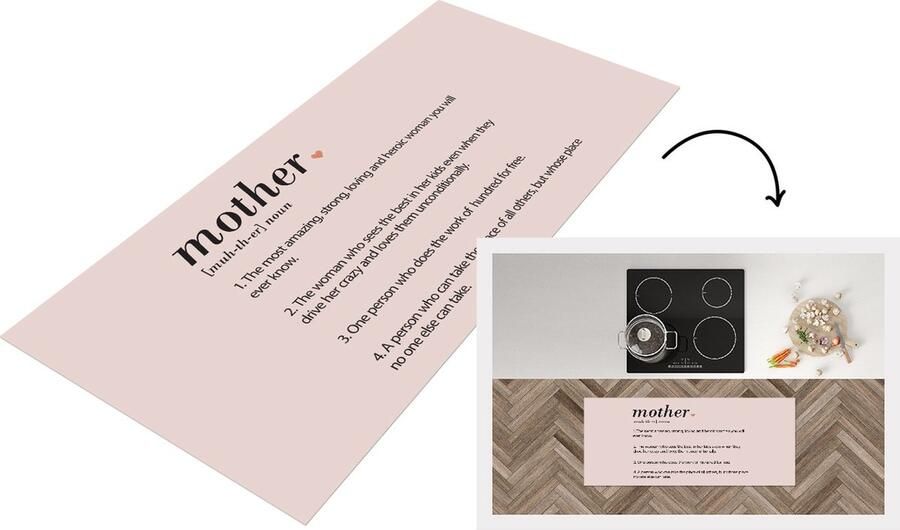 KitchenYeah Keukenloper Loper keuken Mother Spreuken Mama definitie Woordenboek Quotes 120x50 cm Keukenloper vinyl