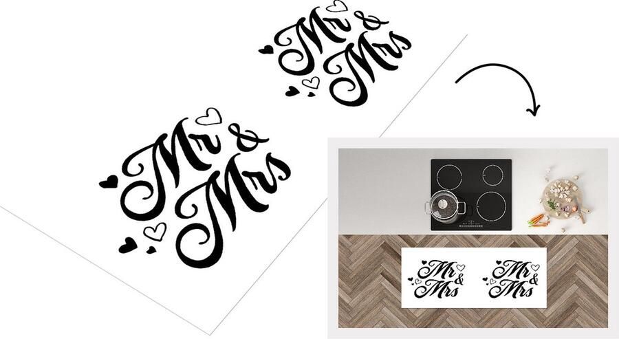 KitchenYeah Keukenloper Loper keuken 'Mrs & Mrs' Quotes Spreuken Trouwen 120x50 cm Keukenloper vinyl