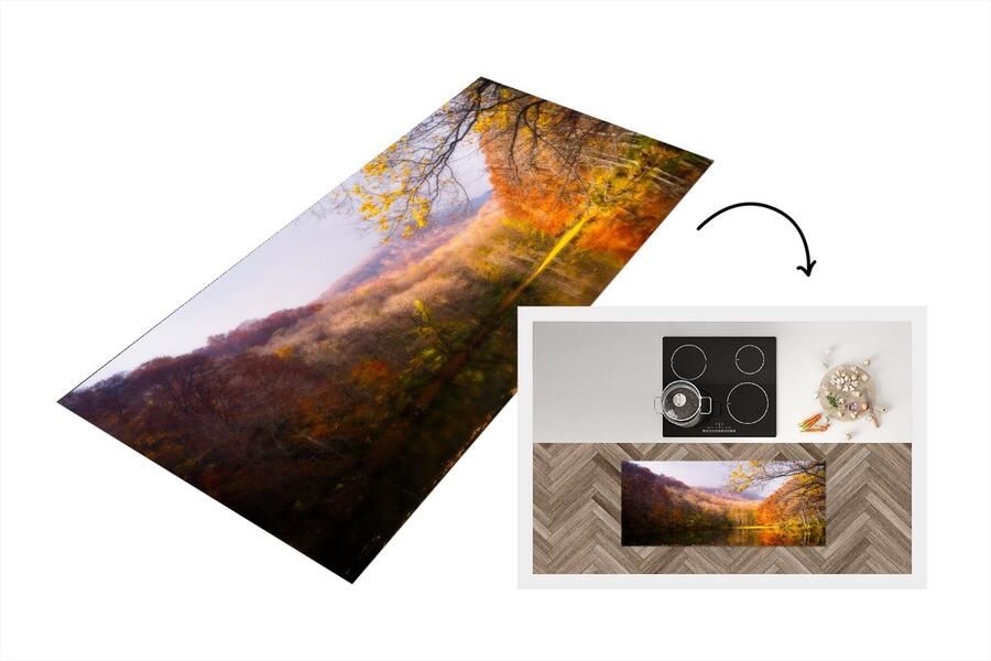 KitchenYeah Keukenloper Loper keuken Natuur Bos Herfst 120x50 cm Keukenloper vinyl