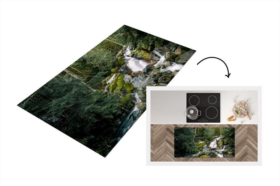 KitchenYeah Keukenloper Loper keuken Natuur Waterval Bomen Herfst 120x60 cm Keukenloper vinyl