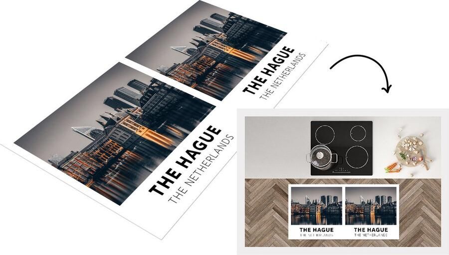 KitchenYeah Keukenloper Loper keuken Nederland Den Haag Architectuur 120x60 cm Keukenloper vinyl