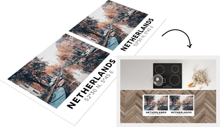 KitchenYeah Keukenloper Loper keuken Nederland Grachten Herfst Amsterdam 120x50 cm Keukenloper vinyl