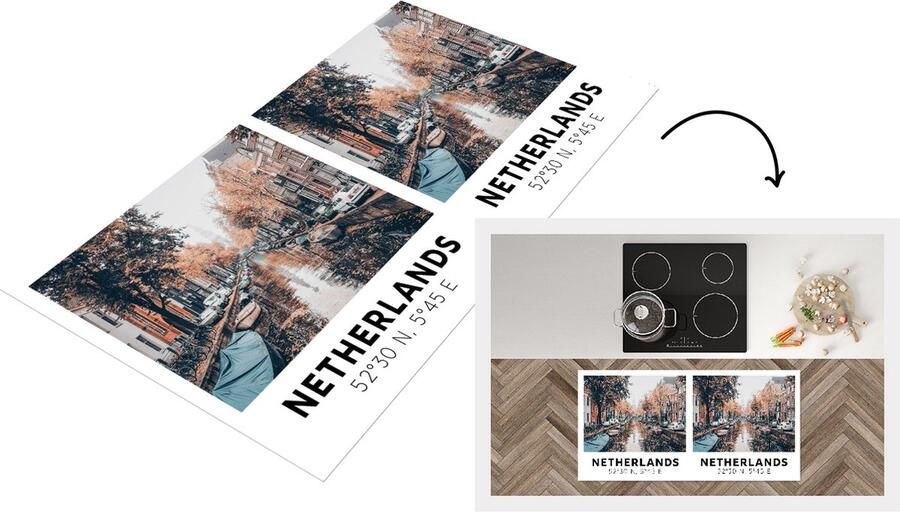 KitchenYeah Keukenloper Loper keuken Nederland Grachten Herfst Amsterdam 120x60 cm Keukenloper vinyl