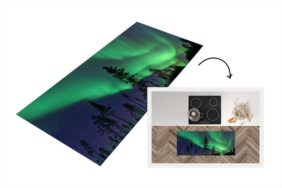 KitchenYeah Keukenloper Loper keuken Noorderlicht Zweden Boom 120x50 cm Keukenloper vinyl