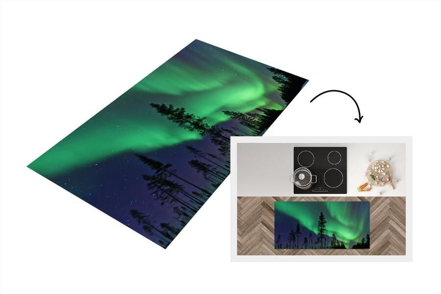 KitchenYeah Keukenloper Loper keuken Noorderlicht Zweden Boom 120x60 cm Keukenloper vinyl