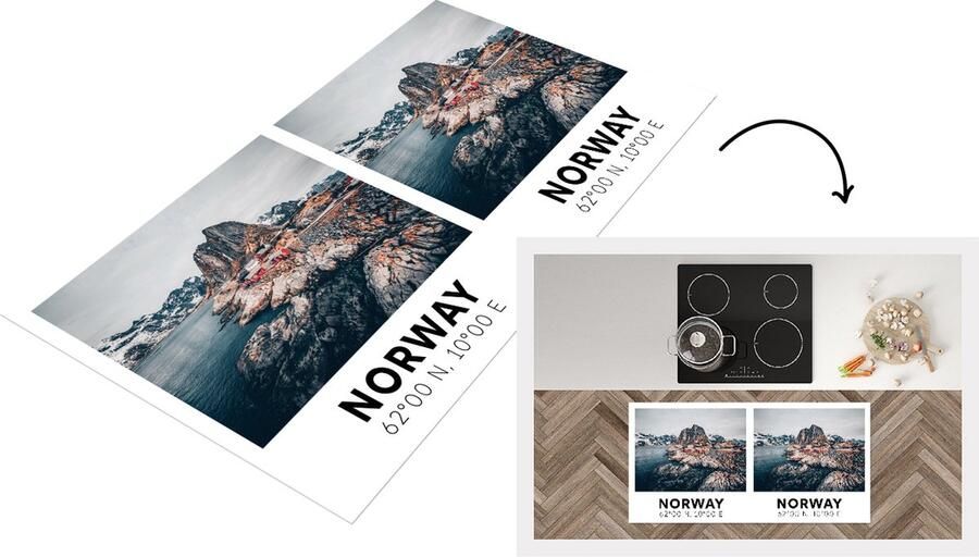 KitchenYeah Keukenloper Loper keuken Noorwegen Scandinavië Bergen Winter 120x60 cm Keukenloper vinyl