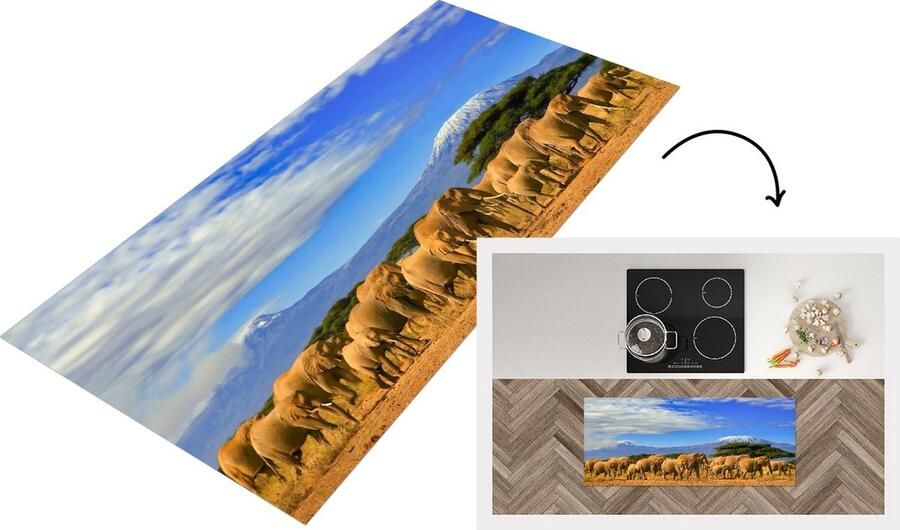 KitchenYeah Keukenloper Loper keuken Olifant Berg Tanzania 120x50 cm Keukenloper vinyl
