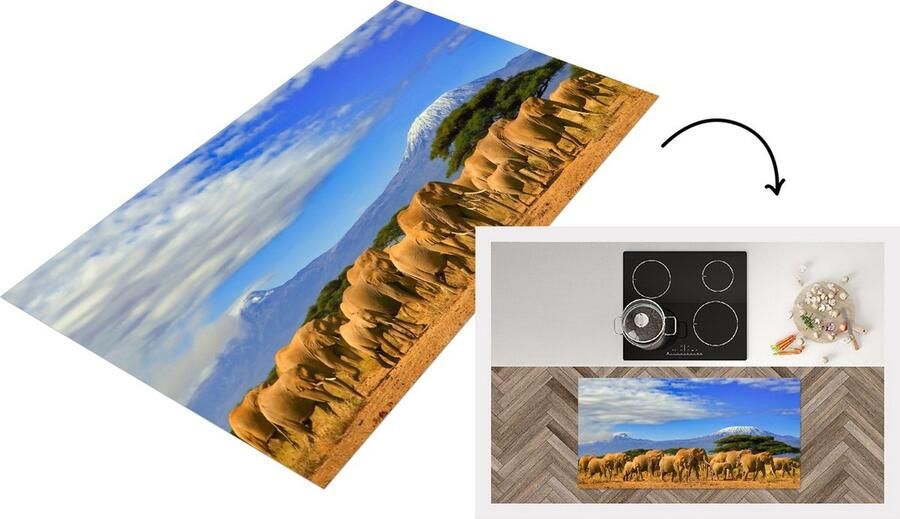 KitchenYeah Keukenloper Loper keuken Olifant Berg Tanzania 120x60 cm Keukenloper vinyl