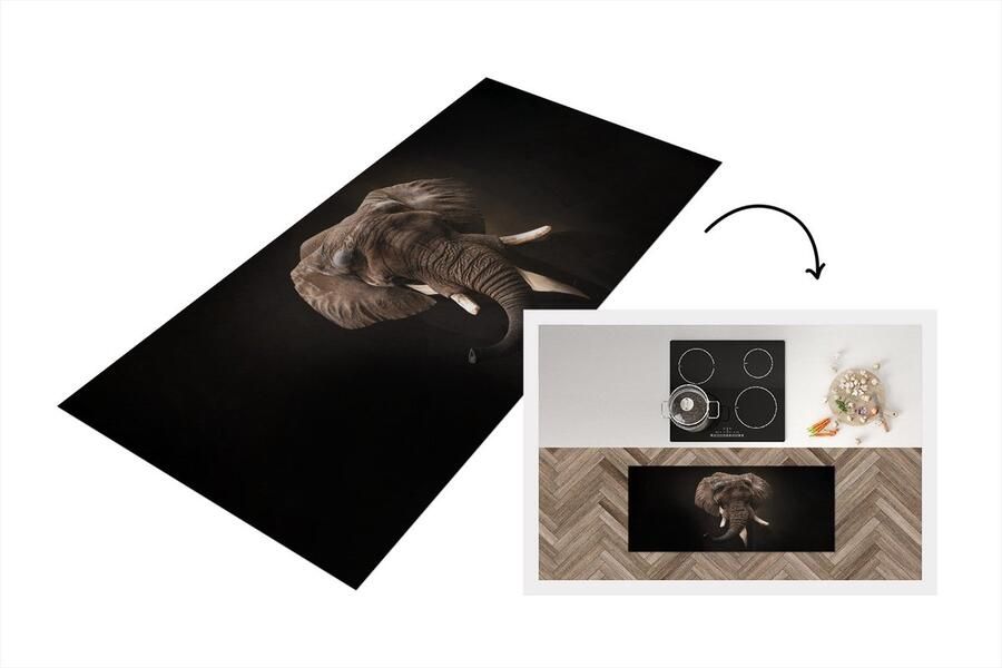 KitchenYeah Keukenloper Loper keuken Olifant Kunst Oude meesters 120x50 cm Keukenloper vinyl
