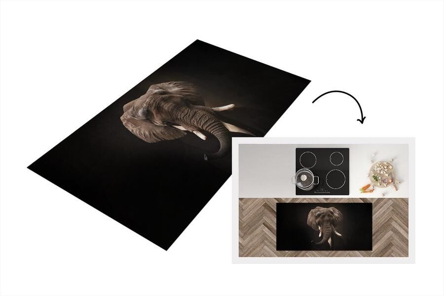 KitchenYeah Keukenloper Loper keuken Olifant Kunst Oude meesters 120x60 cm Keukenloper vinyl