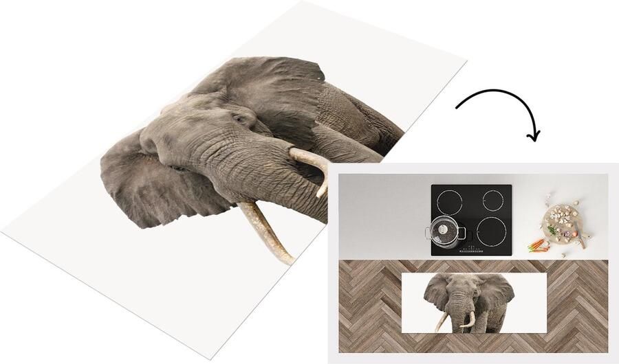 KitchenYeah Keukenloper Loper keuken Olifant Wanddecoratie Woonkamer Slaapkamer 120x50 cm Keukenloper vinyl