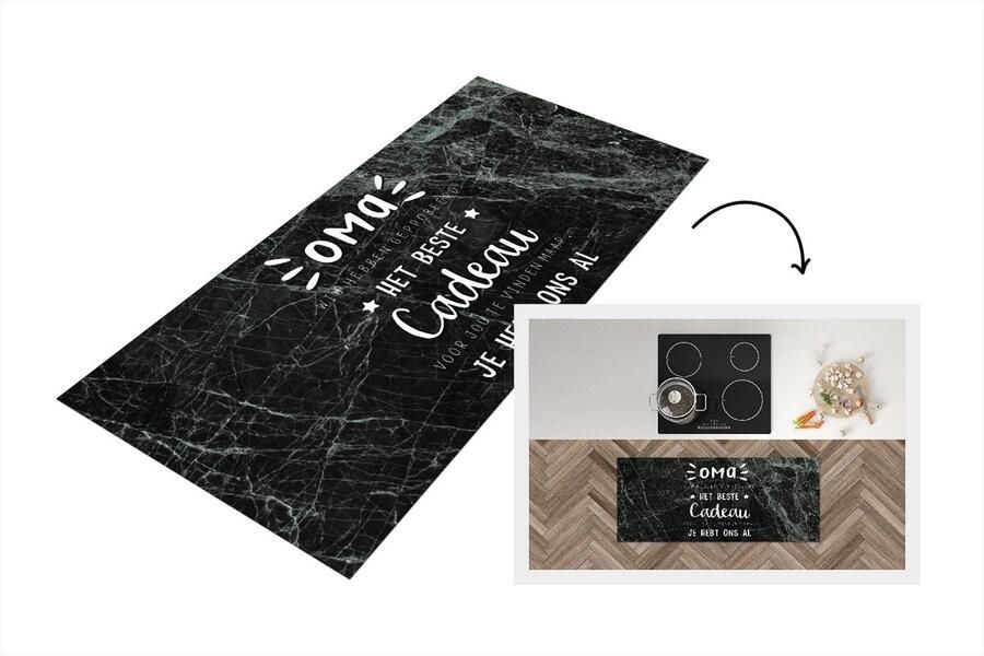 KitchenYeah Keukenloper Loper keuken Oma je hebt ons al Quotes Spreuken Oma 120x50 cm Keukenloper vinyl