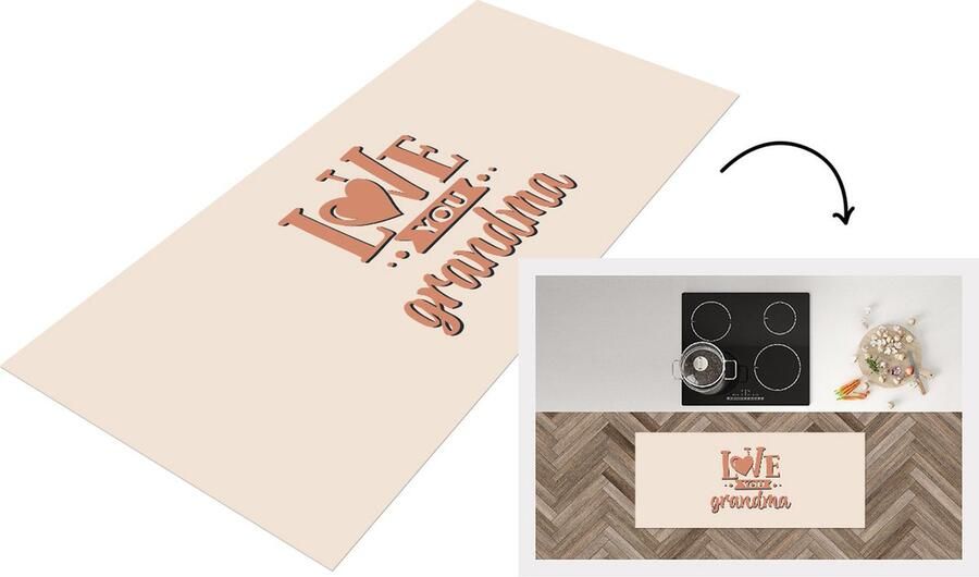 KitchenYeah Keukenloper Loper keuken Oma Quotes Love you grandma Spreuken 120x50 cm Keukenloper vinyl