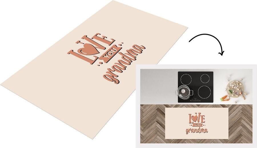 KitchenYeah Keukenloper Loper keuken Oma Quotes Love you grandma Spreuken 120x60 cm Keukenloper vinyl