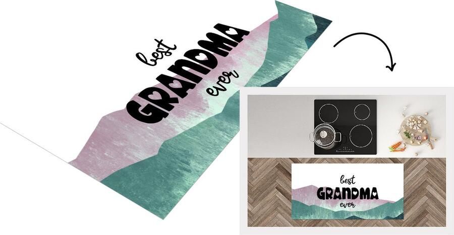 KitchenYeah Keukenloper Loper keuken Oma Spreuken Best grandma ever Quotes 120x60 cm Keukenloper vinyl