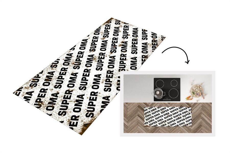 KitchenYeah Keukenloper Loper keuken Oma Spreuken Quotes Super oma 120x50 cm Keukenloper vinyl