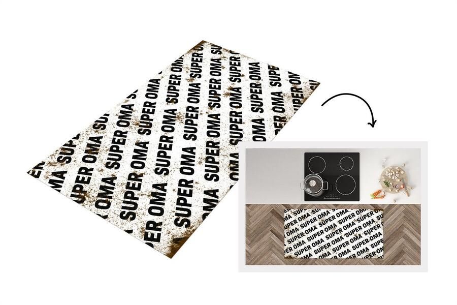 KitchenYeah Keukenloper Loper keuken Oma Spreuken Quotes Super oma 120x60 cm Keukenloper vinyl