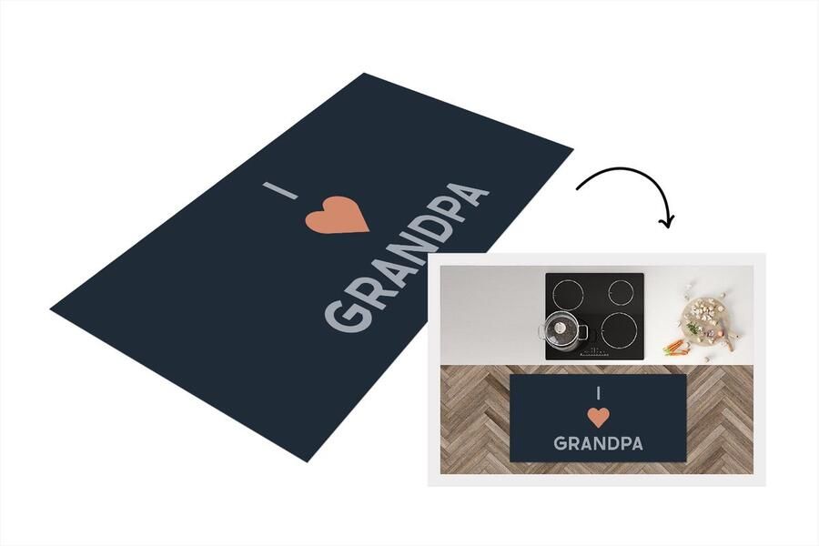 KitchenYeah Keukenloper Loper keuken Opa cadeau Quote Vaderdag I love grandpa Spreuk 120x60 cm Keukenloper vinyl