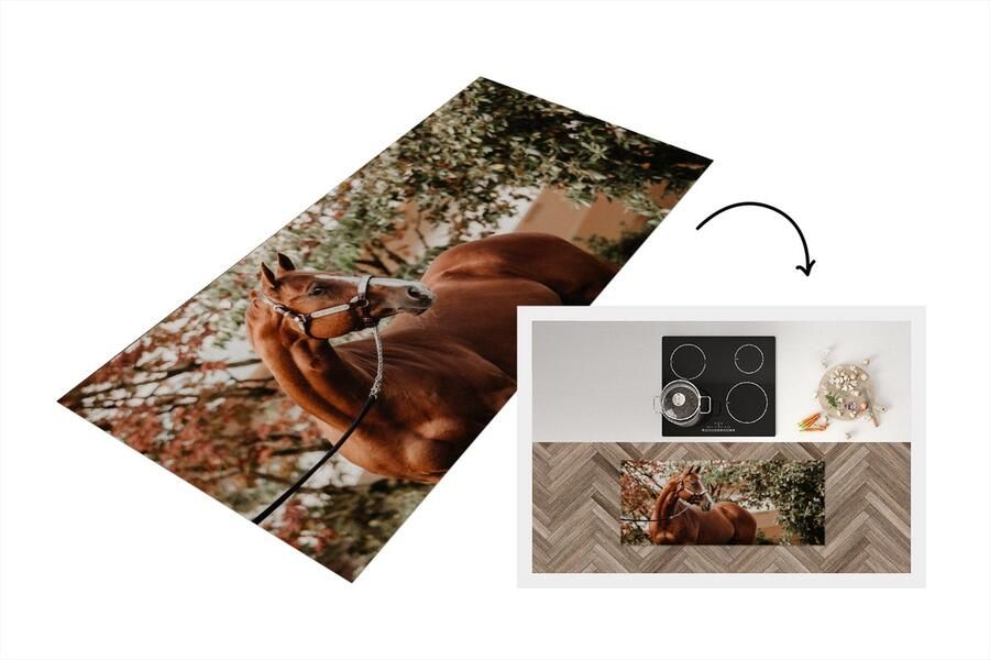 KitchenYeah Keukenloper Loper keuken Paard Boom Halster 120x50 cm Keukenloper vinyl