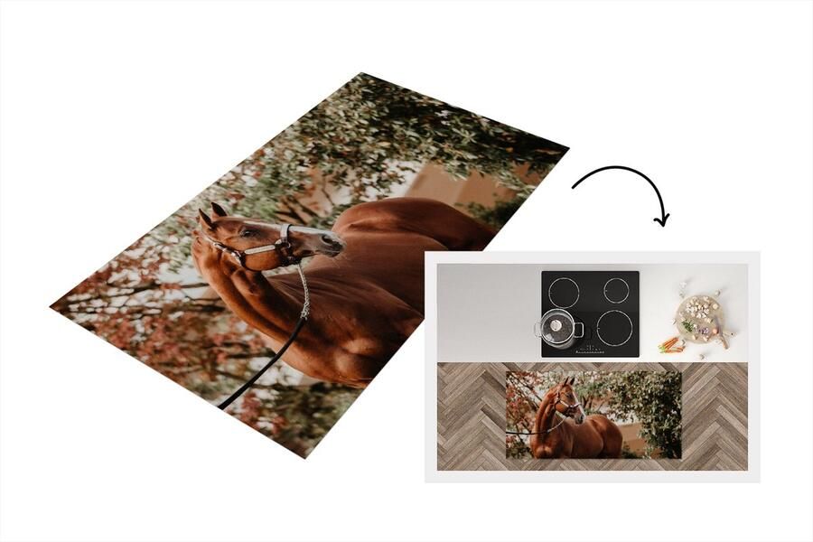 KitchenYeah Keukenloper Loper keuken Paard Boom Halster 120x60 cm Keukenloper vinyl