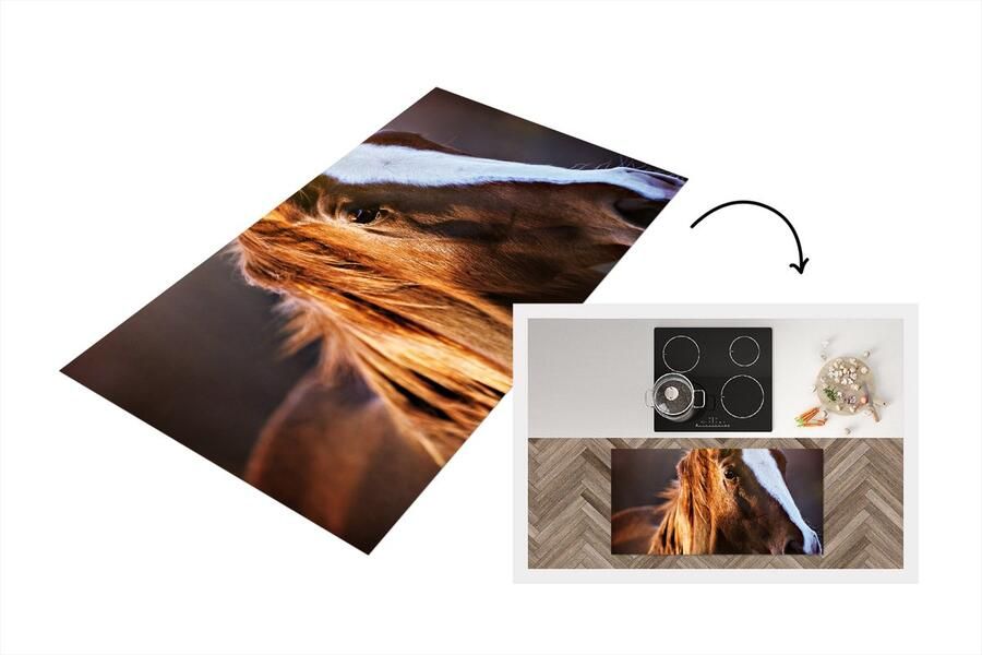 KitchenYeah Keukenloper Loper keuken Paard Licht Vacht 120x60 cm Keukenloper vinyl