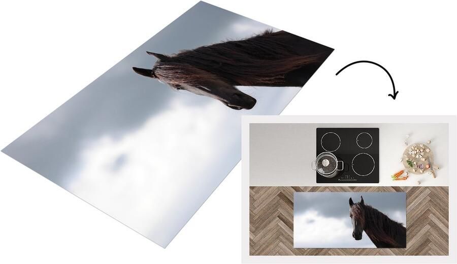 KitchenYeah Keukenloper Loper keuken Paard Lucht Portret 120x60 cm Keukenloper vinyl