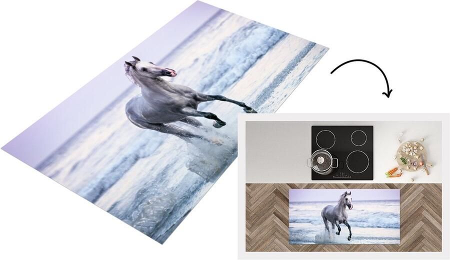 KitchenYeah Keukenloper Loper keuken Paarden Lucht Zee 120x60 cm Keukenloper vinyl