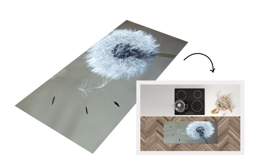 KitchenYeah Keukenloper Loper keuken Paardenbloem Bloem Plant 120x50 cm Keukenloper vinyl