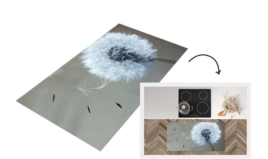 KitchenYeah Keukenloper Loper keuken Paardenbloem Bloem Plant 120x60 cm Keukenloper vinyl