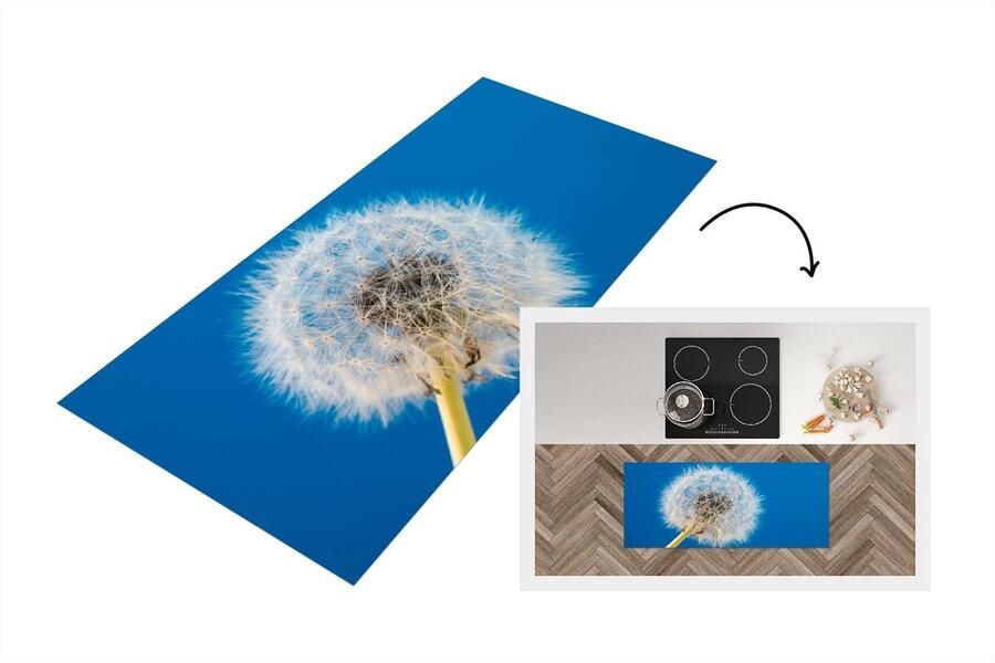 KitchenYeah Keukenloper Loper keuken Paardenbloem Bloem Terras 120x50 cm Keukenloper vinyl