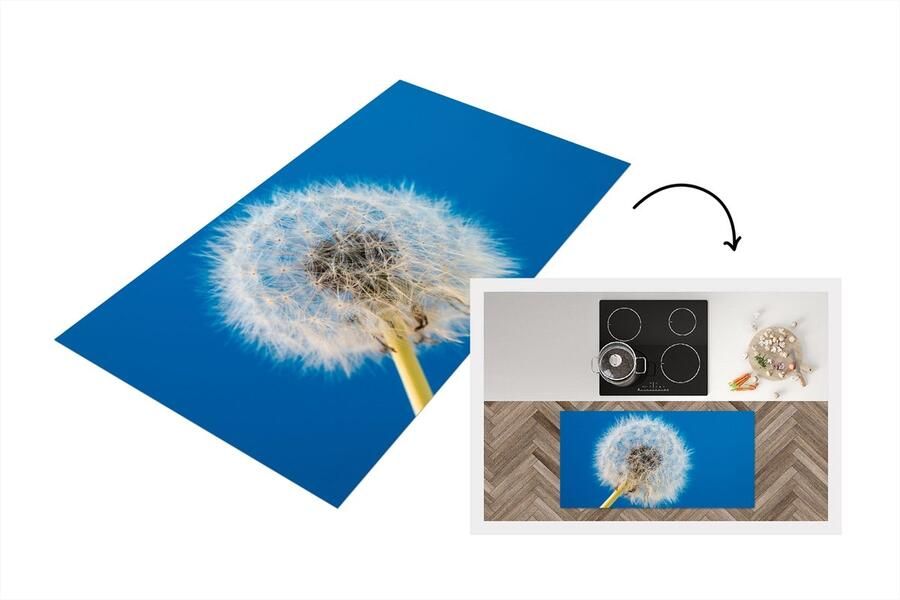 KitchenYeah Keukenloper Loper keuken Paardenbloem Bloem Terras 120x60 cm Keukenloper vinyl