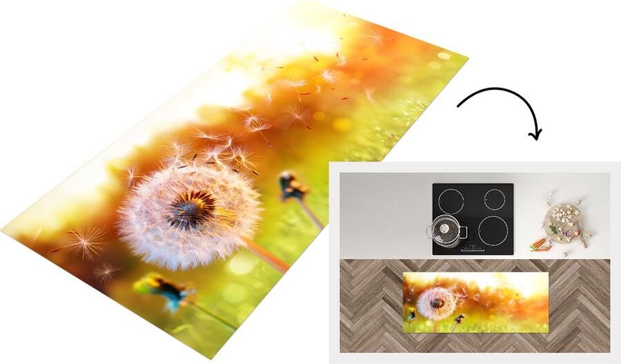 KitchenYeah Keukenloper Loper keuken Paardenbloem Zaden Lente 120x50 cm Keukenloper vinyl